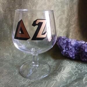 Delta Zeta Vintage Clear Glass Small Cordial Wine